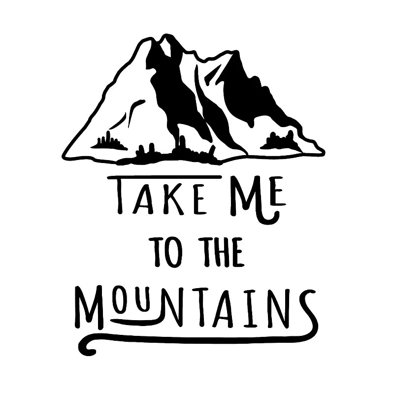 Outdoor Adventure Words - ملصقات سيارات فينيل بتصميم مغامرات الجبال