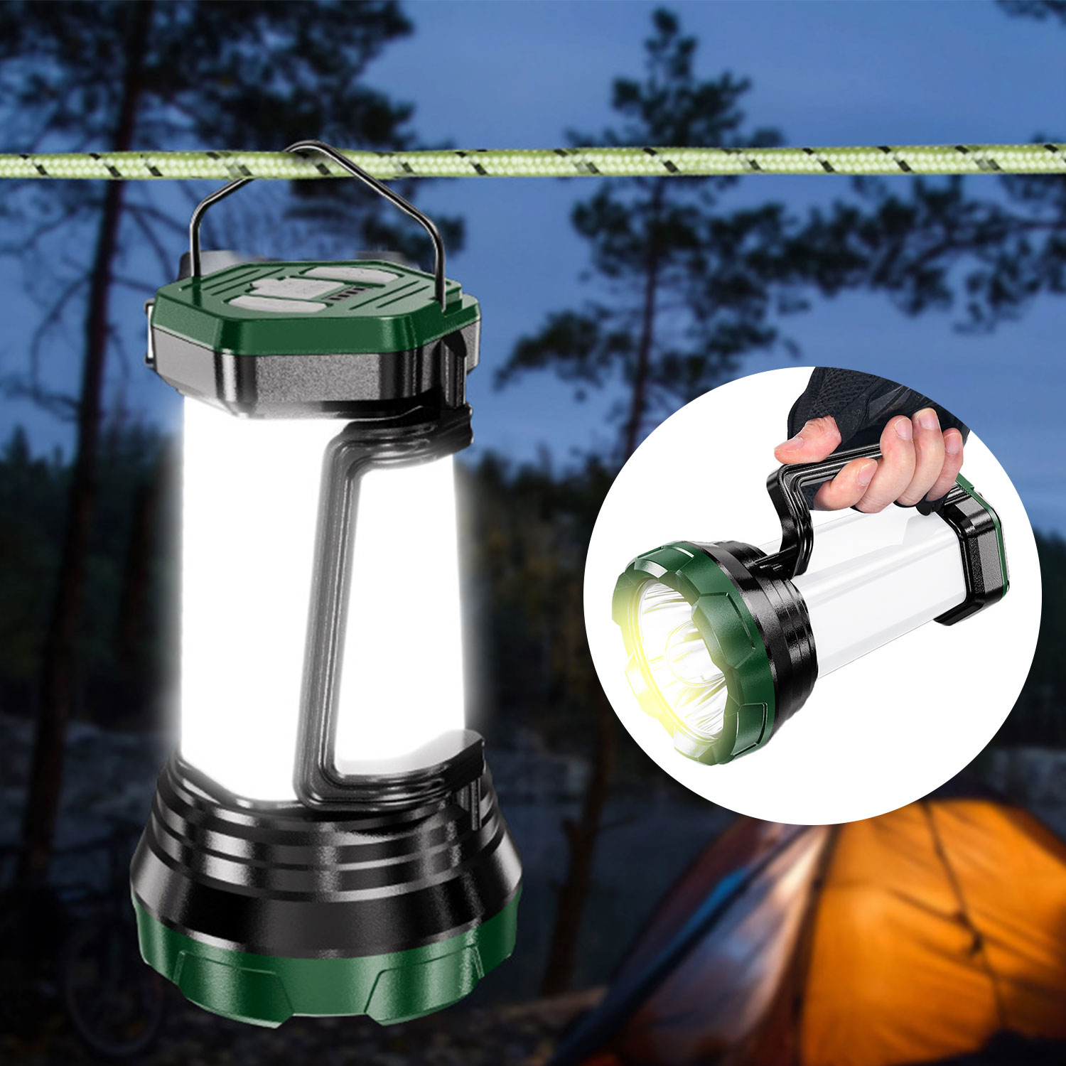 Outdoor Adventure Inc - كشاف LED محمول USB-C مصباح يدوي